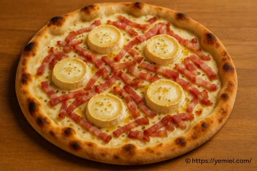 Pizza chèvre miel lardon crème fraîche : une recette gourmande et savoureuse