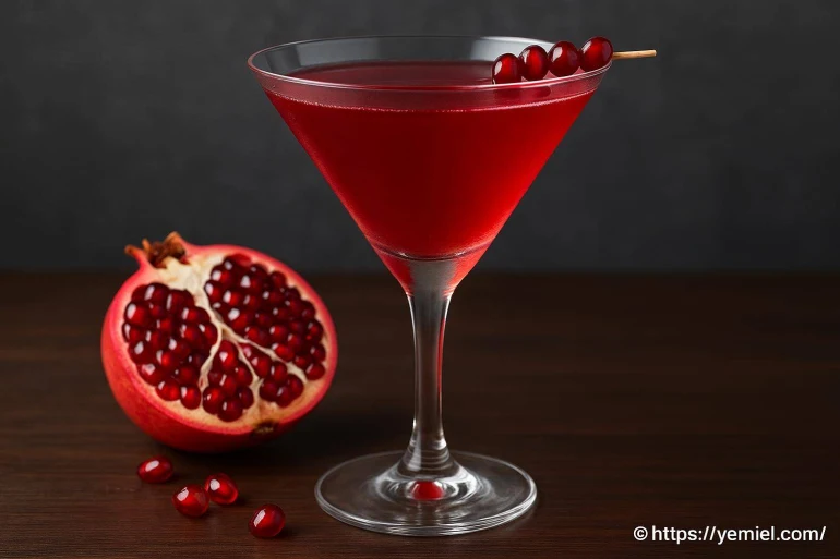 Pomegranate martini sucré au miel pour une soirée festive