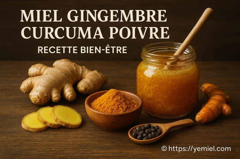 Miel gingembre curcuma poivre : une recette bien-être naturelle et efficace