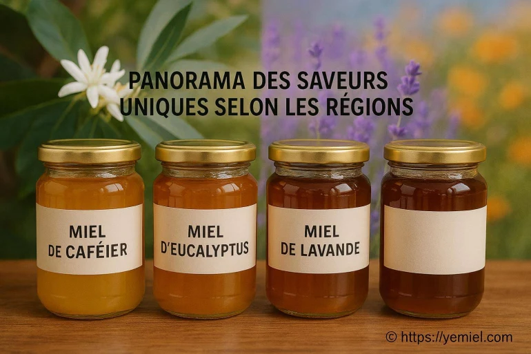 Miel de caféier, d’eucalyptus, de lavande : un panorama des saveurs uniques selon les régions