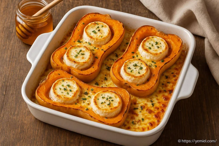 Butternut miel chèvre : recette gratinée facile et savoureuse