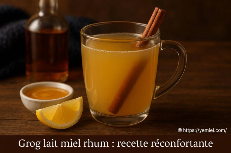 Grog lait miel rhum avec cannelle