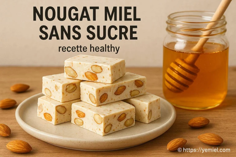 Nougat miel sans sucre aux amandes