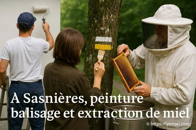 Chantier citoyen à sasnières : peinture, balisage et extraction de miel en 2025