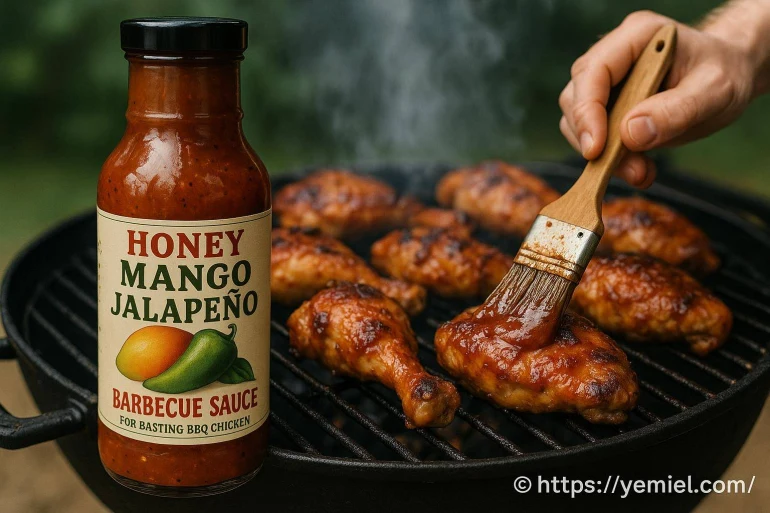 Sauce barbecue miel mangue et jalapeño pour poulet grillé
