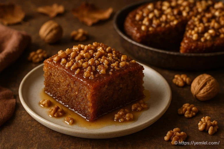 Recette du gâteau grec aux noix et au miel karydopita