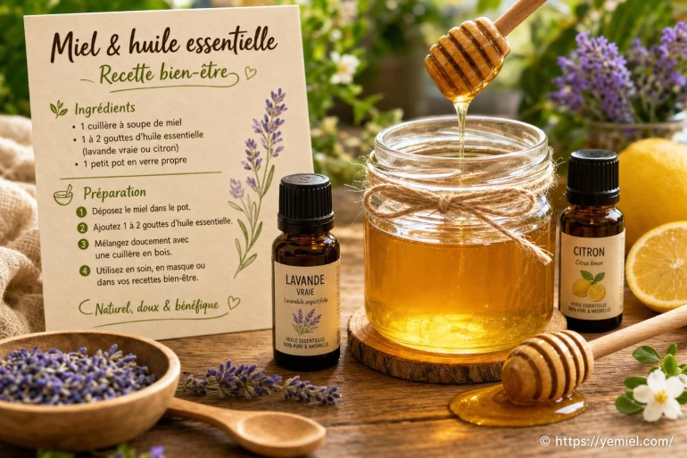 Miel huile essentielle : recette bien-être pour se sentir mieux naturellement