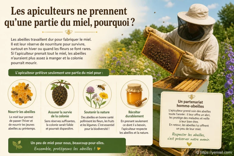 Les apiculteurs ne prennent qu'une partie du miel, pourquoi ?