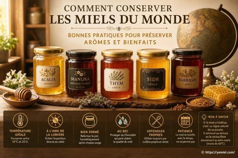 Comment conserver les miels du monde pour préserver arômes et bienfaits ?