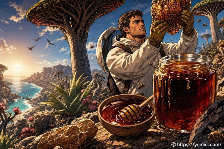 Apiculteur récoltant du miel en nature