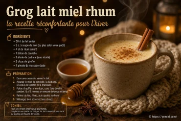 Grog lait miel rhum : recette chaude et réconfortante