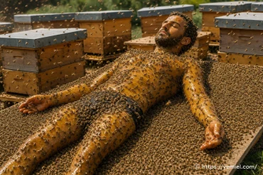 Pourquoi ces personnes se couvrent-elles de miel avant de s’allonger au milieu de 9 millions d’abeilles ?