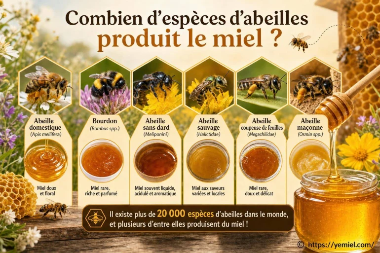 Combien d’espèces d’abeilles produisent du miel ?