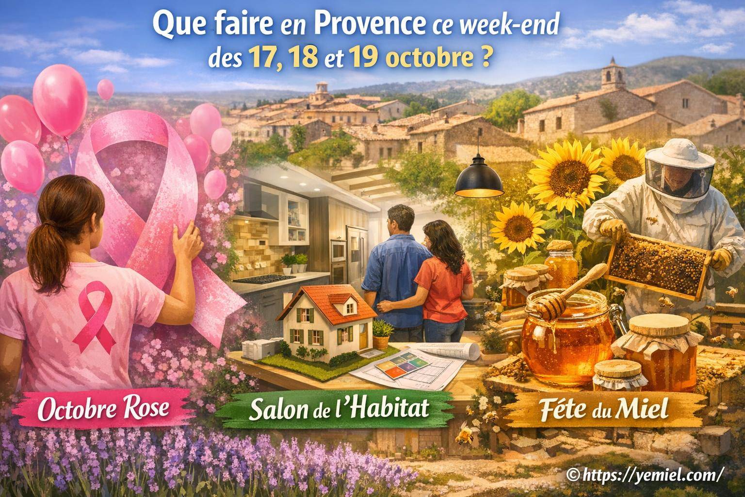 Octobre rose, salon de l'habitat, fête du miel : que faire en provence ce week-end des 17, 18 et 19 octobre 2026 ?