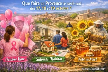 Octobre rose, salon de l'habitat, fête du miel : que faire en provence ce week-end des 17, 18 et 19 octobre 2026 ?