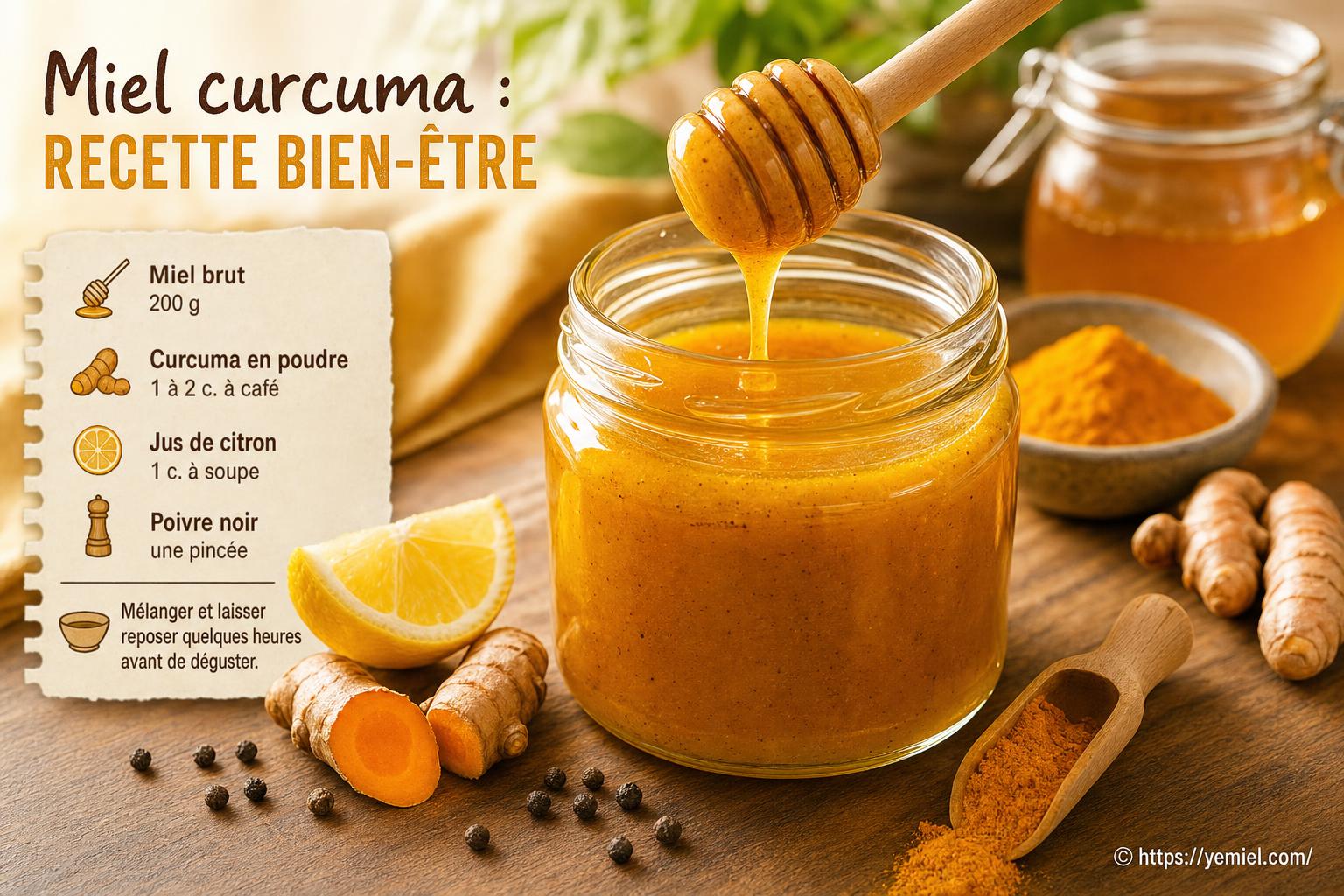 Miel curcuma : recette bien-être simple et naturelle à essayer