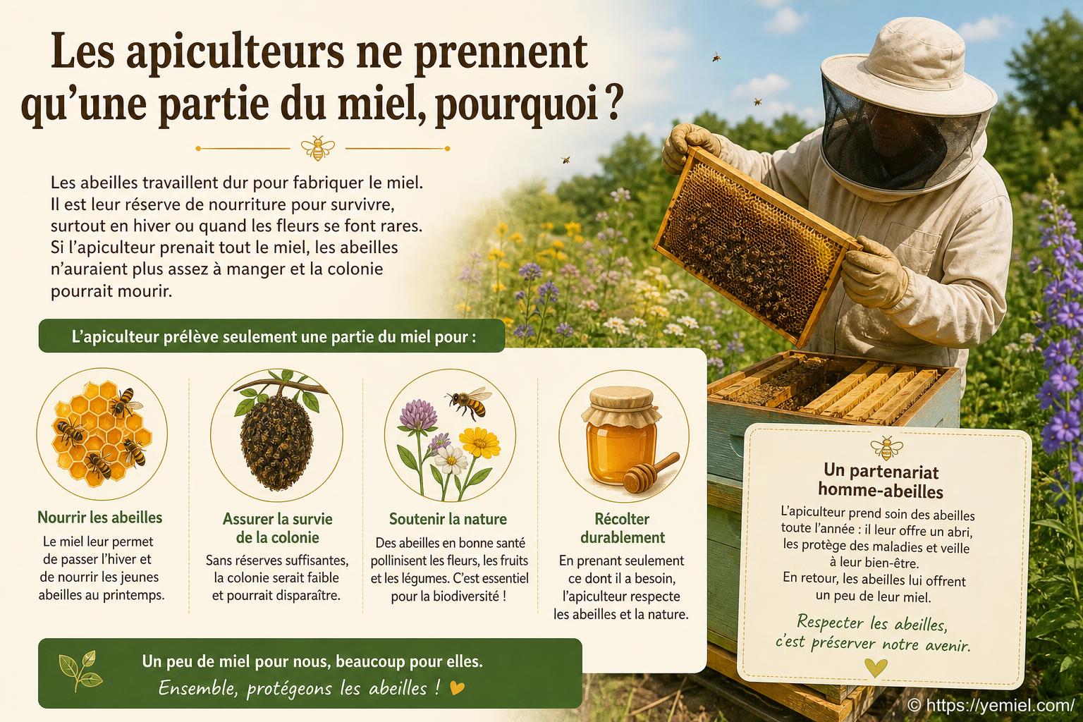 Les apiculteurs ne prennent qu'une partie du miel, pourquoi ?