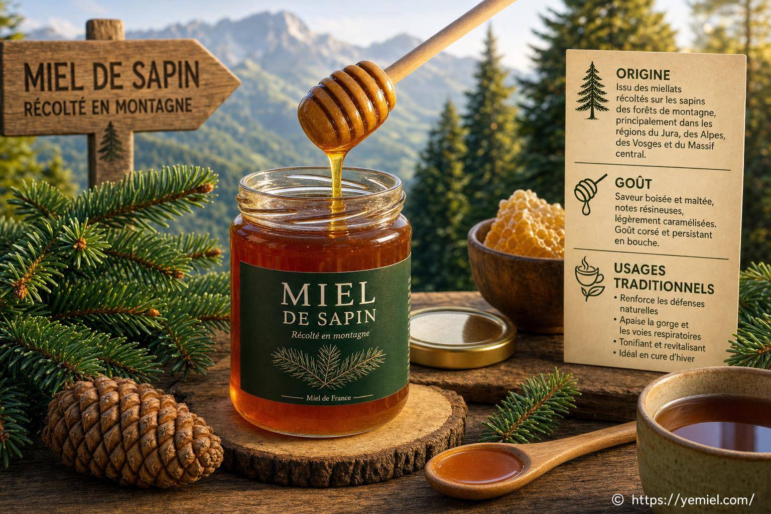 Miel de sapin : goût, origine et vertus traditionnelles