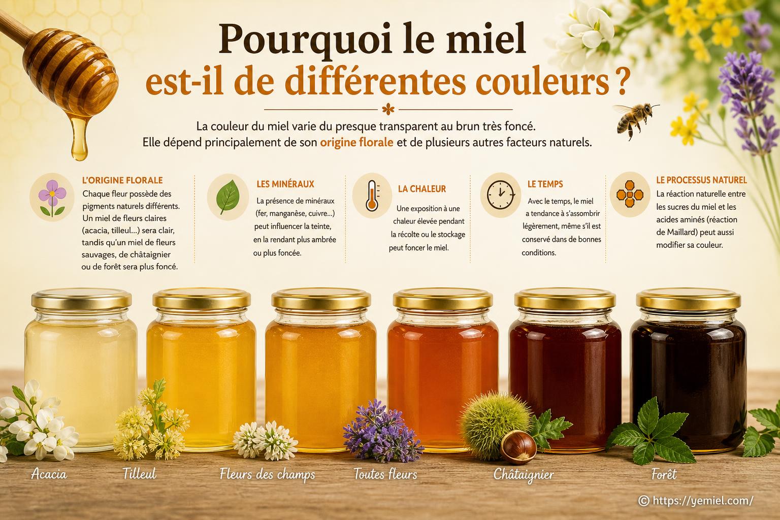 Pourquoi le miel est-il de différentes couleurs