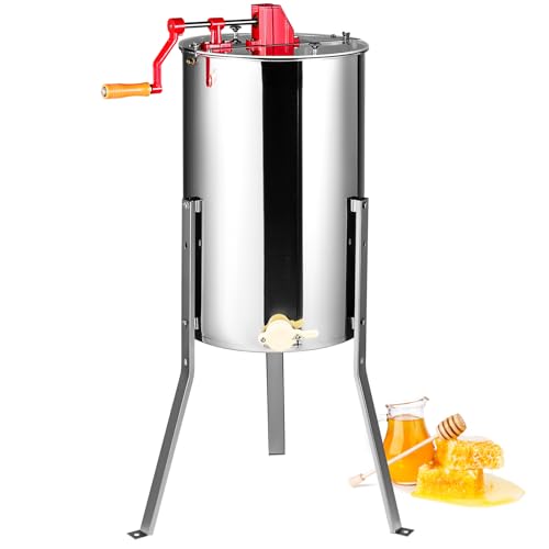 VEVOR Extracteur de Miel Manuel 2/4 Cadres Centrifugeuse Sép