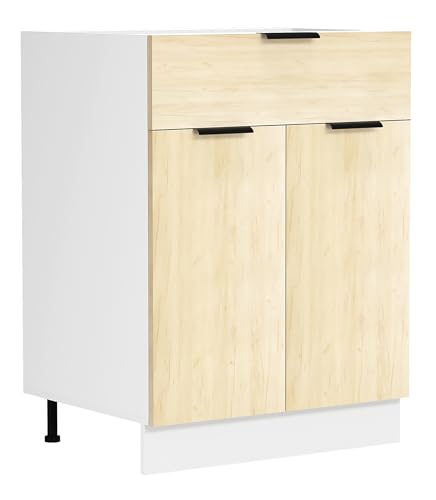 VCM Armoire de Cuisine Largeur 60 cm Tiroir Meuble Bas Fasol