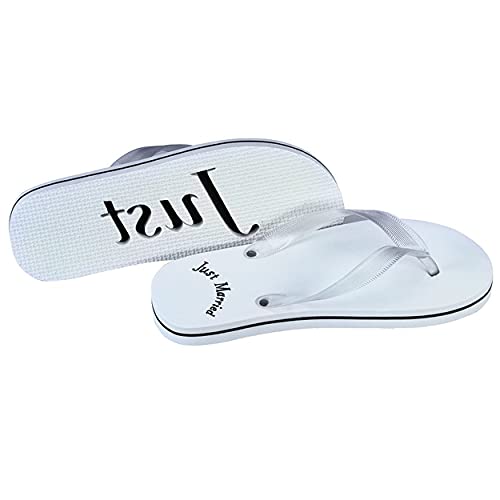 Weddingstar Tongs de mariage Just Married - Noir et blanc - 