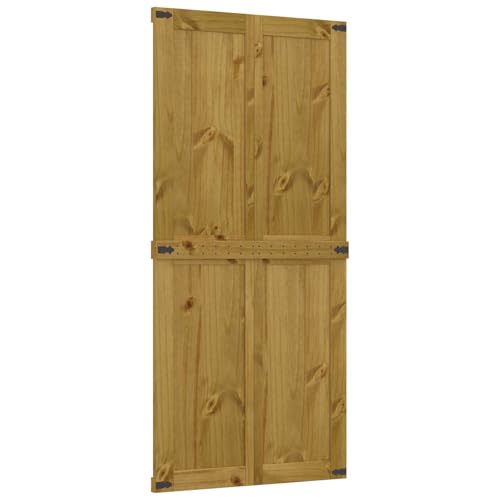 vidaXL Porte de grange Corona Brun Miel 90 x 210 cm Bois de