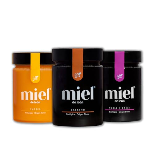 Miel dabeille pur. Pack de 3 Miels. 1) De Fleurs 450 gr 2) D