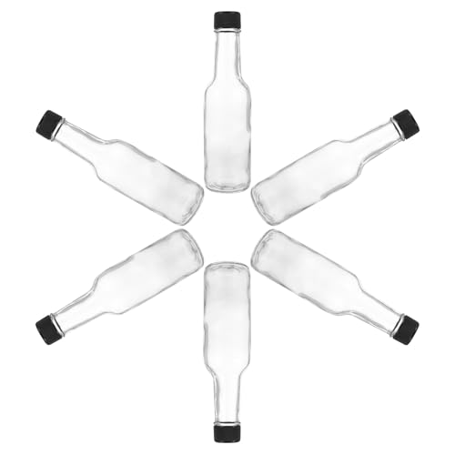 SHINEOFI Lot de 6 Bouteilles en Verre à Sauce 150ml Bouchon