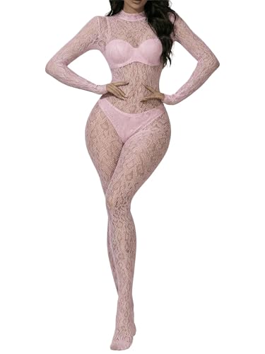 Eagerlove Body en Résille Femme Combinaison Léopard en Dente