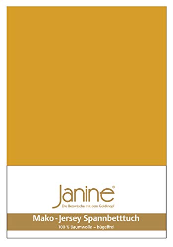 Janine 5007 Drap-housse en jersey de coton mako Doré miel 90