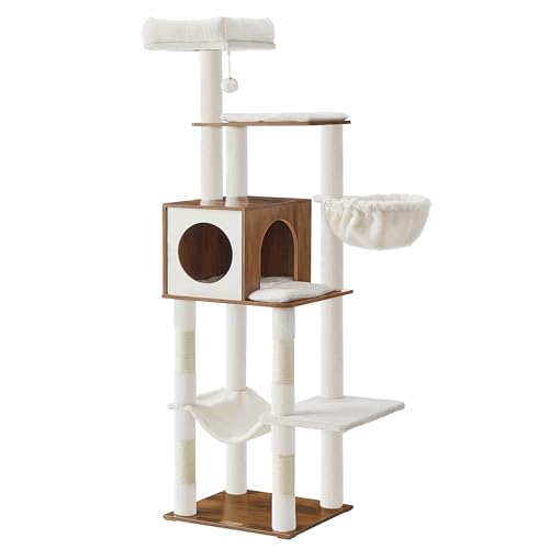 Feandrea Grand Arbre à Chat, 165 cm, Tour de Jeux pour Chats