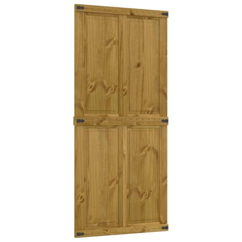 vidaXL Porte de grange Corona Brun Miel 100 x 210 cm, Porte