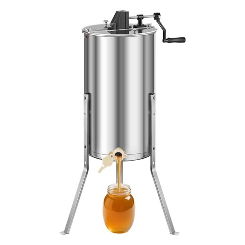 VEVOR Extracteur de Miel Manuel à 2 Cadres Centrifugeuse Sép