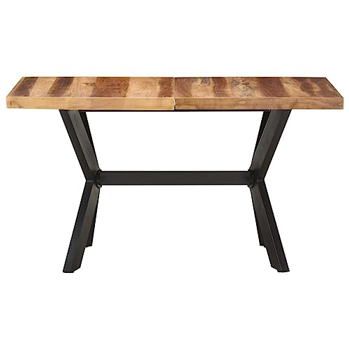 YUTAASU Table de salle à manger de style industriel en bois 