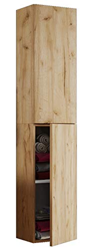 Meuble de salle de bain haut bois Chêne miel