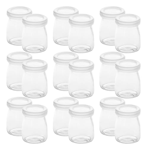 Cabilock 20pièces Pots à Yaourt Verre avec Couvercles Verrin