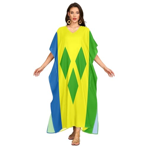 GuoChe Robe de plage respirante à col en V de taille moyenne