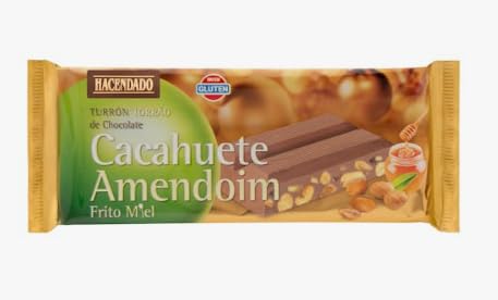 Nougat au chocolat et aux cacahuètes frites au miel Hacendad