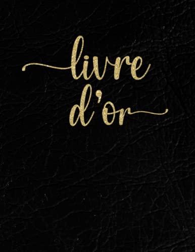 Livre dor: Noir et doré | Mariage, pacs, EVJF, départ à la r