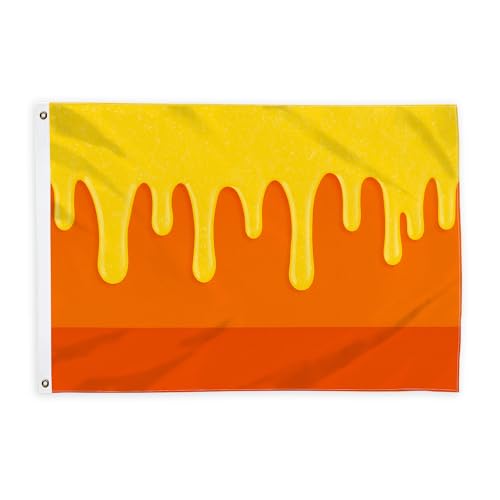 Drapeaux dégoulinants pour extérieur, jaune miel vif, banniè