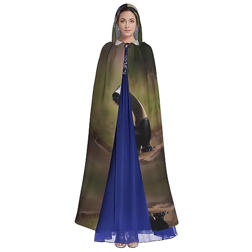 BrUgui Cape de geckos verte à capuche - 100 % fibre de polye