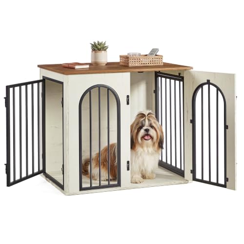 FEANDREA Meuble Cage Chien Intérieur, Portes Arquées, 68 x 5
