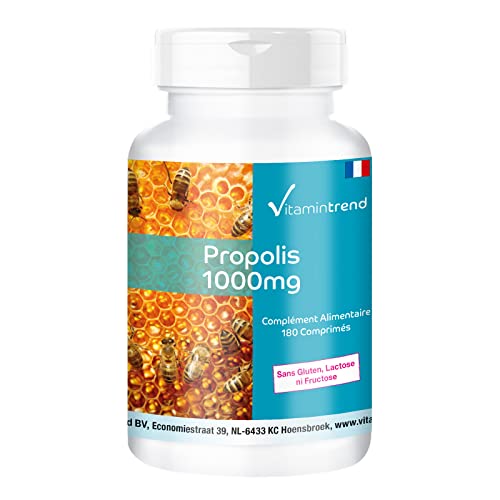 Propolis 1000mg - dosage élevé - 180 comprimés - vegan - 3% 