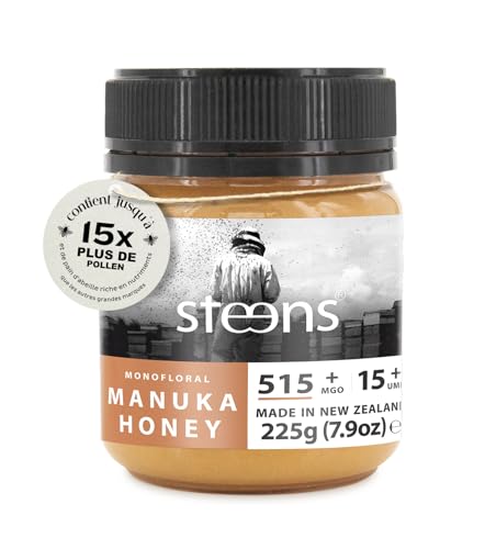 Steens Miel de Manuka - MGO 515+ - 100% certifié Miel Manuka