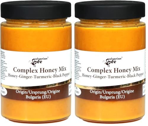 450 g Miel avec Gingembre, Curcuma, Poivre Noir, non chauffé