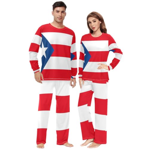 BCFHRGT Pyjama assorti pour couple - Drapeau de Porto Rico -