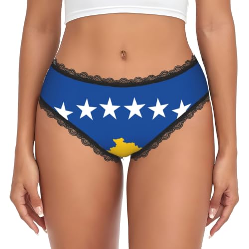 Fgwaauh Sexyflag Of Kosovo Sous-vêtements pour femmes, Noir