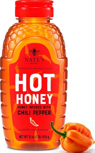 Nates Hot Honey - Miel 100 % pur infusé avec des flocons de