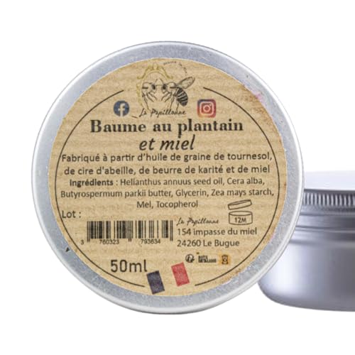 Baume au Plantain et Miel, Soin Naturel Artisanal, 50ml, Fab
